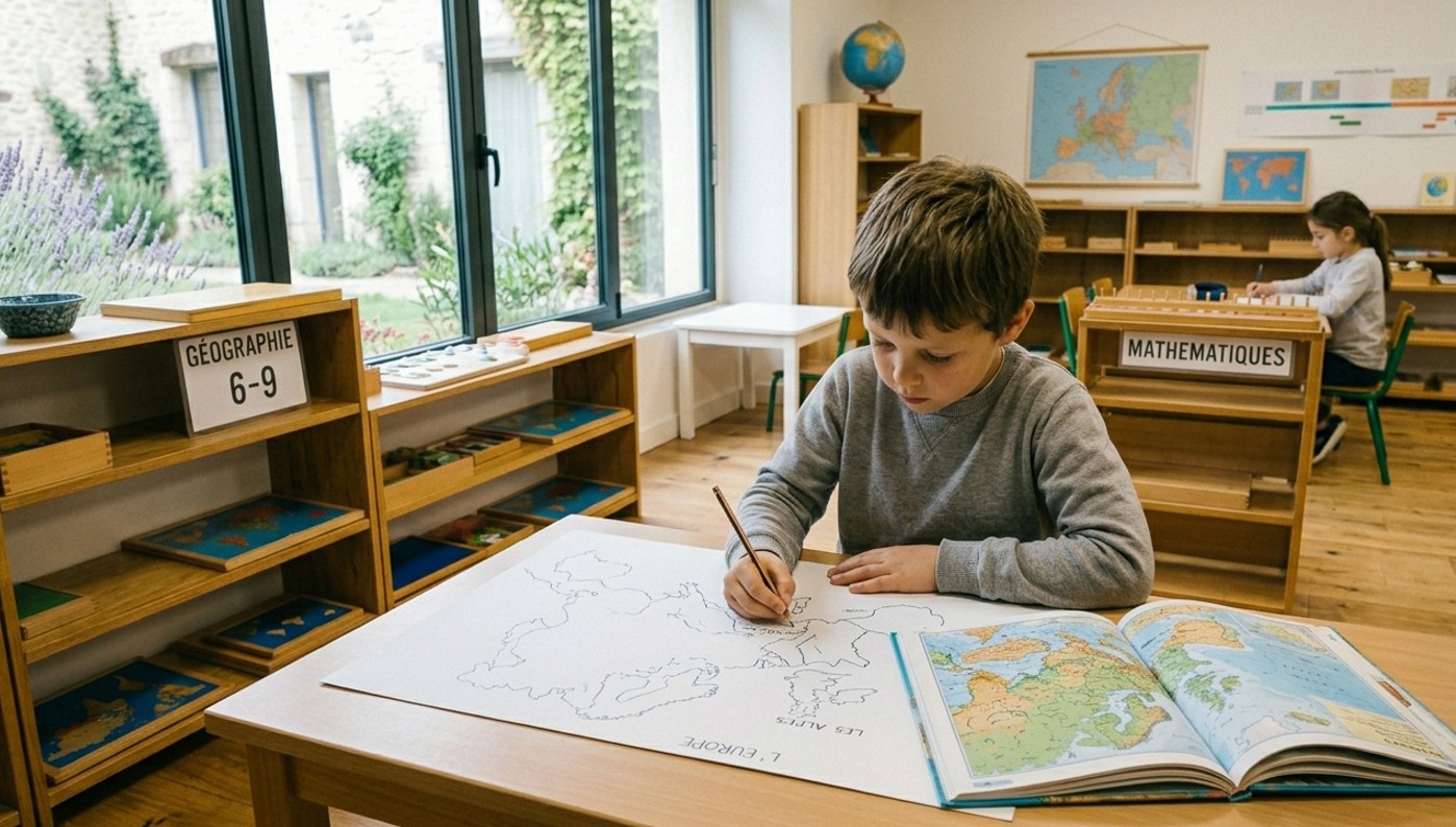Activités Montessori 6-12 ans : grandes leçons et travail autonome en élémentaire