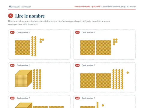 Une page d'exercices du pack de maths 06 « Le système décimal jusqu'au millier »