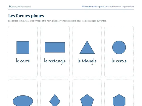 Une page d'exercices du pack de maths 10 « Les formes et la géométrie »