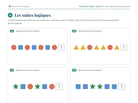 Une page d'exercices du pack de maths 12 « Les maths de tous les jours »
