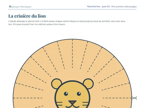 Une fiche du pack « Mes premiers découpages »