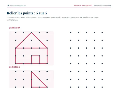 Une fiche du pack « Reproduire un modèle »
